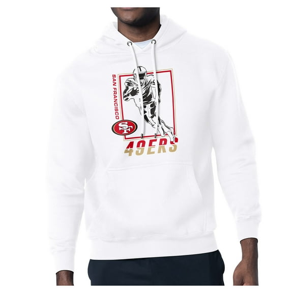 Men's Starter White San Francisco 49ers Player Grid Pullover Hoodie