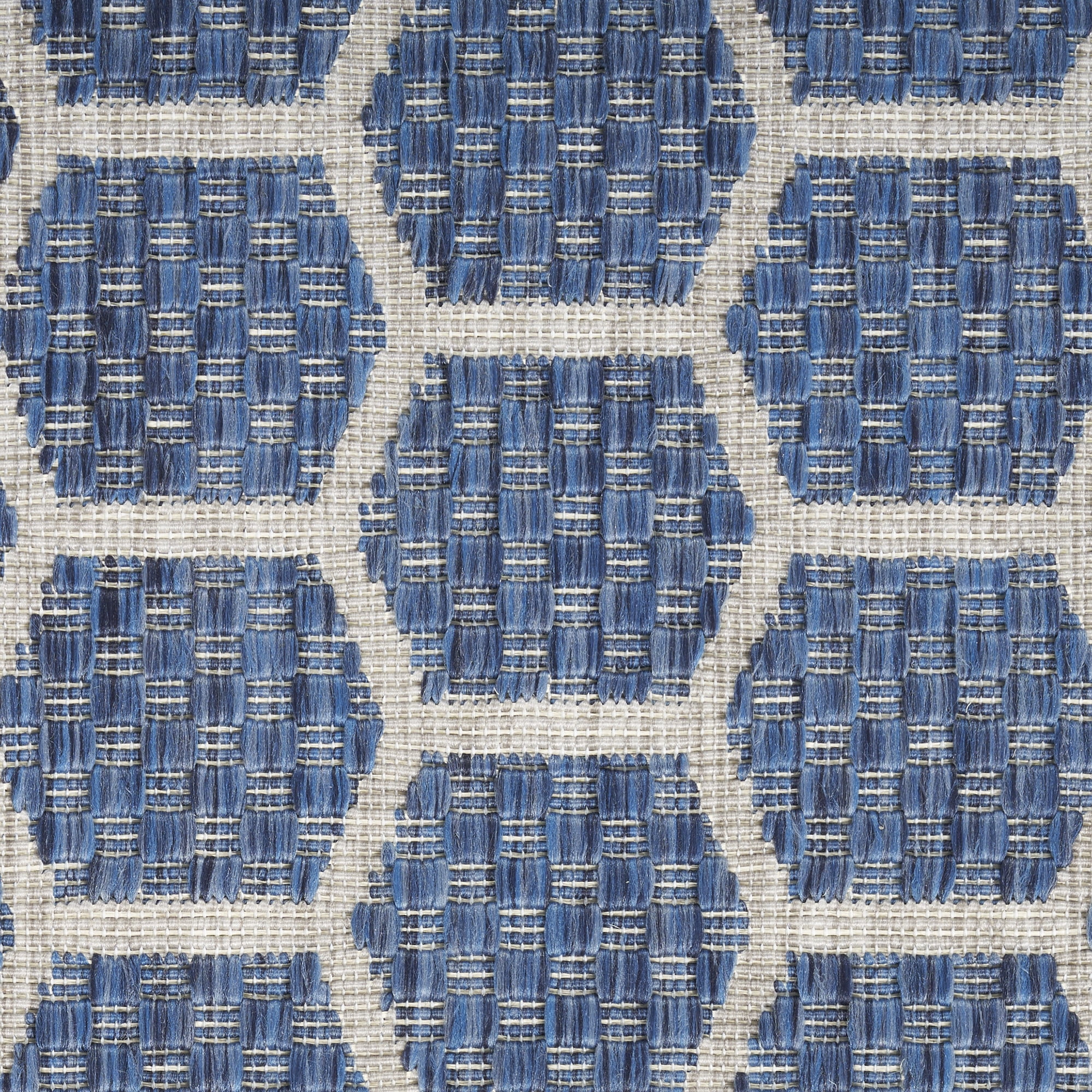 Nourison Reversible Indoor Outdoor 2'2" x 12' Blue Modern Rug