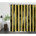 thumbnail image 3 of Black and Gold Striped Shower Curtain Decor, Modern Aesthetics Art Geometric Shower Curtain for Bathroom 72X84 inch Polyester Fabric Bathroom Decoration Bath Curtains Hooks Included, 3 of 6