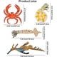 thumbnail image 3 of Figuras de animales marinos de plástico de 8 Uds., juguete de baño con cangrejo, estrella de mar, pez calamar, figuras de criatura marina de goma", 3 of 5