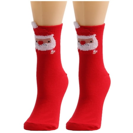 

JeashCHAT Women Cute Christmas Vintage Printing Thicker Socks Long Sock Comfortable Socks