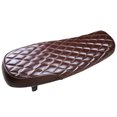 thumbnail image 2 of Silla de Cuero Marrón para Racer Seat Flat Saddle para Vintage Street Bike Sunnimix Sillín de asiento de motocicleta, 2 of 8