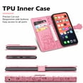 thumbnail image 3 of Cartoon Case for iPhone 13 Mini(2021), Allytech Embossed Animal PU Leather Impact Resistant TPU Back Card Slots Magnetic Closure Hand Strap Stand Cover for iPhone 13 Mini 5.4" 2021, Pink, 3 of 4