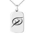 thumbnail image 1 of Stainless Steel Elemental Earth Nation Engraved Small Rectangle Dog Tag Charm Pendant Necklace, 1 of 1