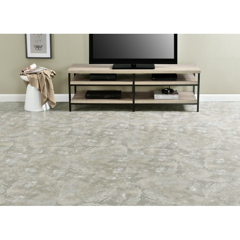 Achim Majestic Self Adhesive Vinyl Floor Tile - 10 Tiles/22.5 Sq. ft., 18 x 18, Light Gray Slate Achim Majestic Self Adhesive Vinyl Floor Tile - 10 Tiles/22.5 Sq. ft., 18 x 18, Light Gray Slate