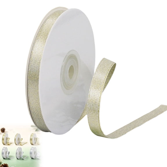 Satin Ribbon Gold Metallic Finish, 22 Meters Roll for Gift Wrapping Wedding and DIY Crafts