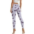 thumbnail image 2 of Renewold Butterfly Leaf Violet Pockets Yoga Leggings for Women Athletic Yoga Pants High Waist Scrunch Butt Lifting Printed Ankle Pants Casual Leggings 4 Way Stretch, 3XL, 2 of 8