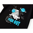 thumbnail image 3 of Beezizac Boys Pajamas Black & Blue Astronaut 2PC Cozy Short Sleeves & Pants Set PJ Outfit Kid Size 14, 3 of 7