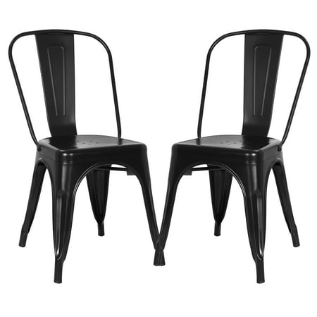 Metro Side Chair 2 Chairs - Poly and Bark Trattoria Side Chair in Black (Set of 2)