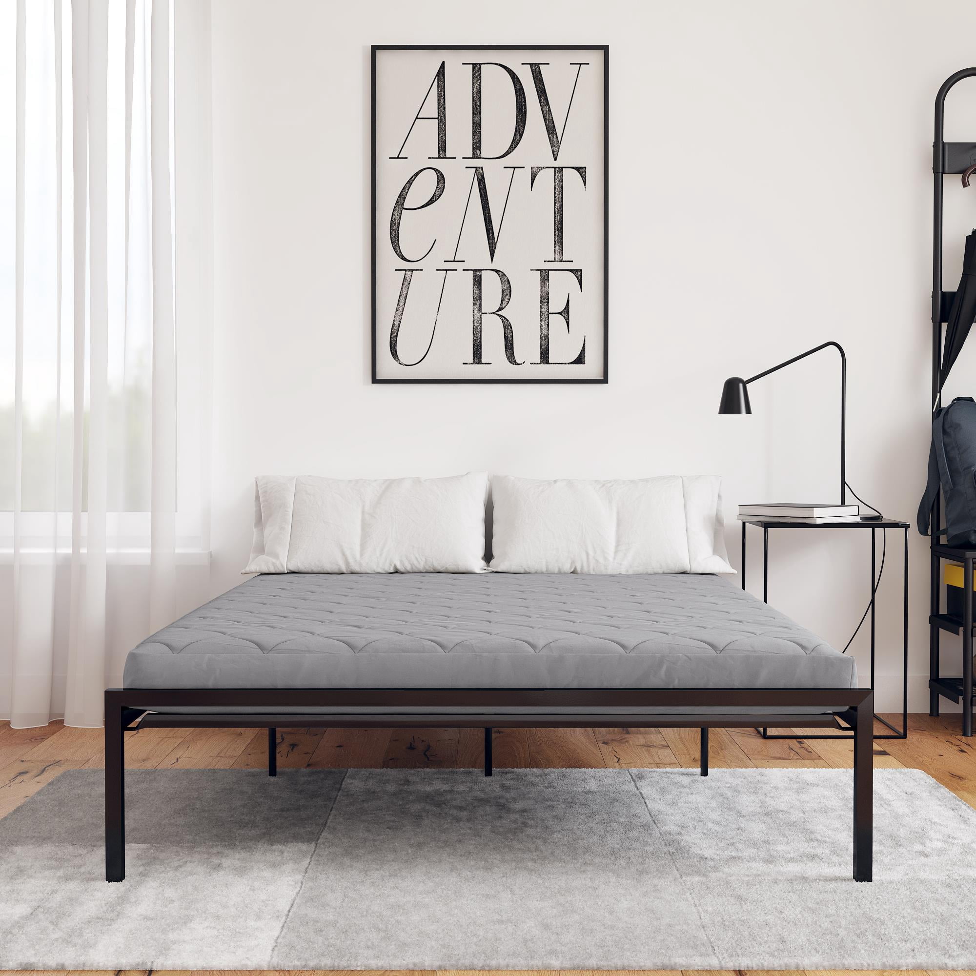 DHP Value 6 Inch Thermobonded Polyester Filled Quilted Top Bunk Bed Mattress, Full, Gray