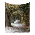 thumbnail image 1 of Rustic Soft Flannel Fleece Blanket, Old and Ruined Arched Medieval Period Brick Tunnel Architecture Heritage Design Print, Cozy Plush for Indoor and Outdoor Use, 70" x 90", Grey Red, by Ambesonne, 1 of 6
