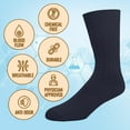 thumbnail image 3 of EMEM Apparel Men's Big and Tall King Size Diabetic Circulatory Non-Binding Top Loose Top Casual Dress Crew Mid Calf Cotton Seamless Toe Hosiery Socks 5-Pack Navy 15-17, 3 of 5