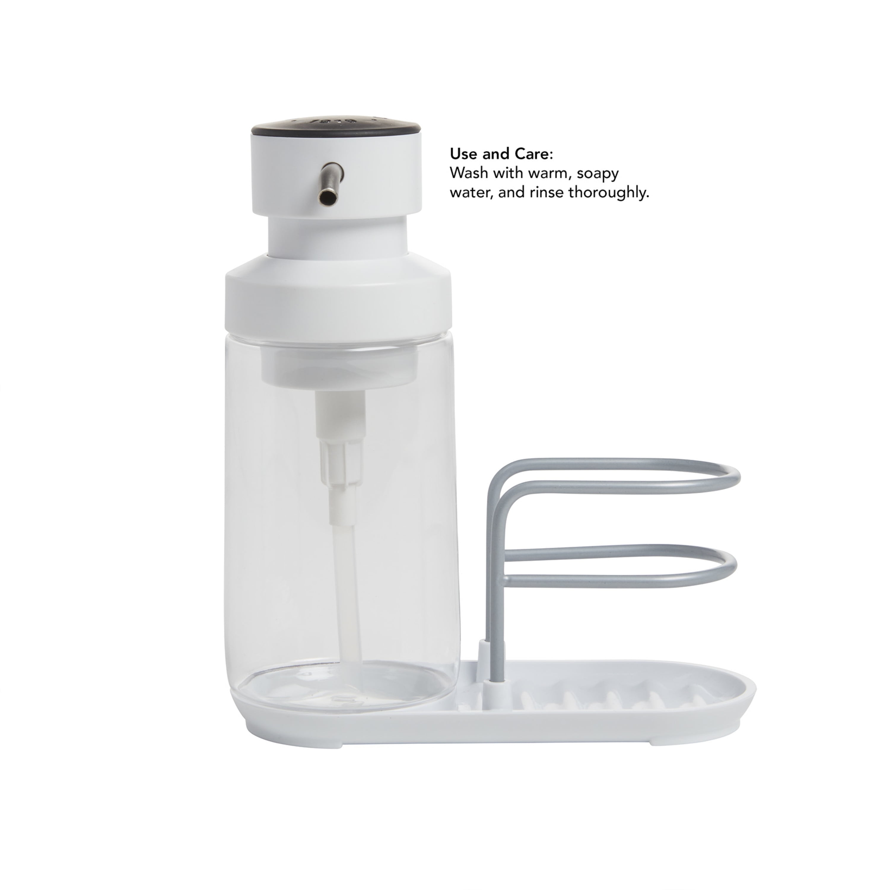 (2 pack) KitchenAid Satin Wire 12 oz White Dish Soap Dispenser and Sponge Caddy