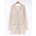 thumbnail image 3 of Cogild Cardigans for Women Long Sleeve Ribbed Knit Button Down Lightweight Cardigan Sweater with Pockets for Fall, 3 of 9