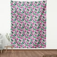 thumbnail image 3 of Floral Fabric by the Yard, Repetitive Hibiscus Flowers Vibrant Leaves Plain Backdrop, Decorative Upholstery Fabric for Chairs & Home Accents, Pale Pink Hunter Green by Ambesonne, 3 of 4