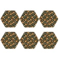 thumbnail image 2 of Pofeuu Forest Squirrel Print Leather Coasters Set of 6, Round Cups Mugs Mat Pad for Home Kitchen Heat Resistant Drink Coasters,Hexagon, 2 of 7