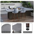 thumbnail image 4 of Homy Casa Set of 2 Outdoor Counter Height Bar Stools for Terrace Garden Swimming Pool with Swivel Seats, Ergonomic Upholstery Backrest Faux Wood Metal Legs, Grey, 4 of 6