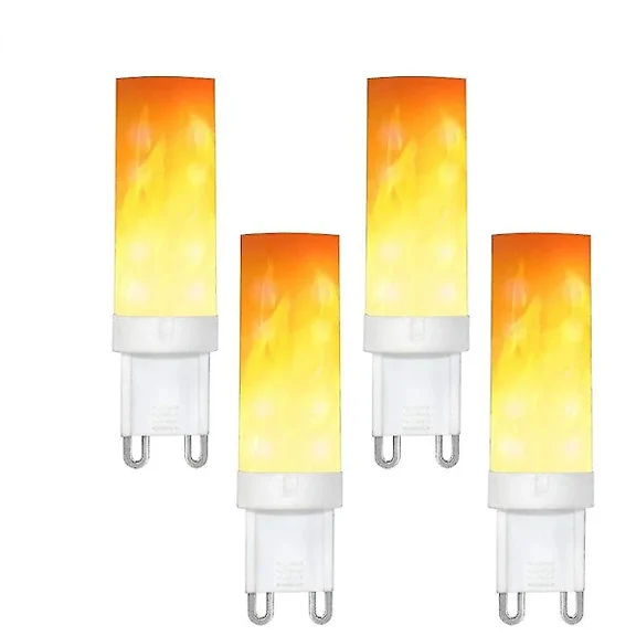 G9 Flame Bulb LED Bulb 0.5w Pc Ceramic Color 10lm 36*2835 Smd Ac 220-240v 1300-1700k 360 Degrees [energy class A] 4pack
