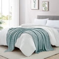 thumbnail image 4 of Bourina Rhombus Throw Blanket,Textured Solid Soft Throws for Sofa or Bed Knitted Decorative 50*70 inches,Aqua for Adults, 4 of 6
