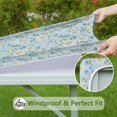 thumbnail image 6 of Lightblue Daisy Flower Small Flowers Pattern Square Fitted Tablecloth with Elastic Edge,Square Table Cover,Washable Elastic Table Cover for Home Kitchen Party Decor 34"x34", 6 of 6