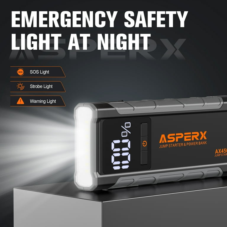 ASPERX Jump Starter 4500A Peak,Battery Starter for Car Up to