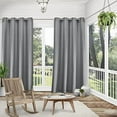 thumbnail image 3 of Exclusive Home Biscayne Indoor/Outdoor Two Tone Textured Grommet Top Curtain Panel Pair, 54"x120", Navy, 3 of 7