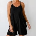 thumbnail image 7 of ClodeEU Women's Spaghetti Strap Sleeveless Romper ,Solid Color Casual Jumpsuit Shorts Black,Womens Plus XXXL, 7 of 7