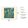 thumbnail image 2 of Water Lilies and Japanese Bridge - Giverny Gardens France - From an Original Color Painting by Claude Monet c.1899 - Fine Art Matte Paper Print (Unframed) 16x20in, 2 of 4