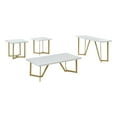 thumbnail image 1 of Ensemble de Table Basse en Bois Blanc 4 Pcs avec Pieds Peints Or, 1 of 2