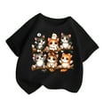 thumbnail image 2 of Kiijoy Toddler Girls Graphic Tee Cartoon Cat Print Short Sleeve T-Shirt for Kids, Sizes 2-4, 2 of 4