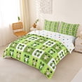 thumbnail image 3 of Erosebridal Safari Frog Queen Duvet Cover Set,Green Classic Geometric Grid Bedding For Boys Kids 3-Piece,No Comforter,Reversible, 3 of 6