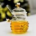 thumbnail image 5 of NUAHRHY 17oz Clear Honey Container Disser with Dipper Honey Large Glass Jar with Lid Wind Holder Stick Bottle Woman Jar Dish, 5 of 10