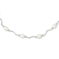 Primal Silver Sterling Silver 6-7mm White Freshwater Cultured Pearl Necklace