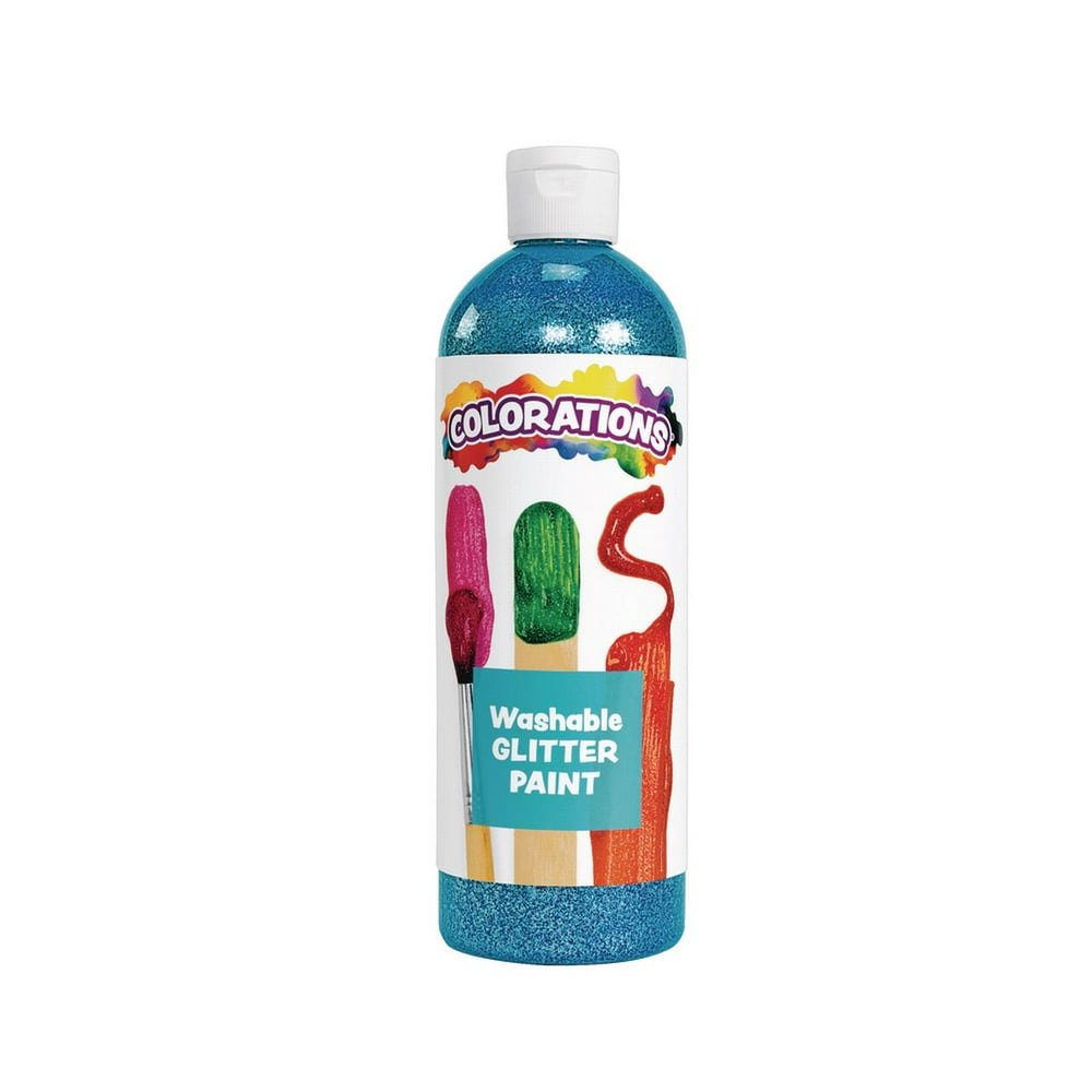 Colorations Washable Glitter Paint, 16 fluid ounces oz, Turquoise, Non