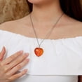 thumbnail image 5 of Bestyle Tree of Life Heart Crystal Necklaces November Birthstone Pendant Synthetic Citrine Gemstones Healing Necklaces for Mother Wife Grandma, 5 of 7