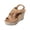Khaki, variant on Shrysg Women's Casual Open Toe Wedge Heel Sandals with Adjustable Buckle Faux Upper Comfortable Summer Footwear Outdoor Indoor Brown