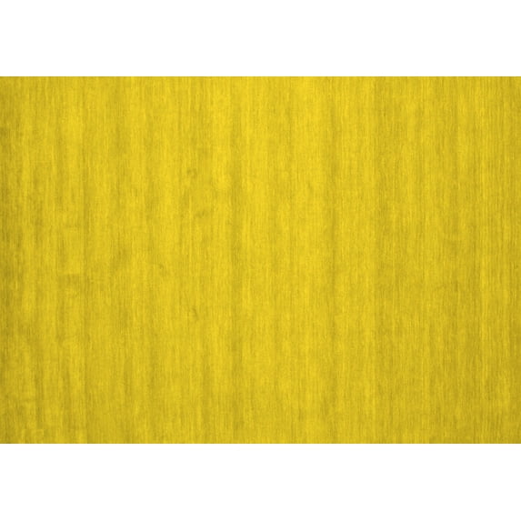 Ahgly Company Indoor Rectangle Solid Yellow Modern Area Rugs, 3' x 5'