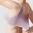 thumbnail image 6 of Feancey Plus Size Everyday Bras for Women Button Front Closure Bra Wide Strap Breathable Wireless Brassieres Full Coverage Casual Support Lift Up Bralettes Purple XXL, 6 of 6