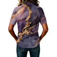 thumbnail image 6 of JULMCOMO Polo Shirts for Women Marble Print Button Collared Loose Fit Trendy Golf Shirts Short Sleeve Office Graphic Tees Purple M, 6 of 6