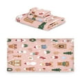 thumbnail image 2 of 3 Piece Bath Towels Set Bath Towel, Hand Towel and Face Towel for Bathroom, Gym, Hotel Pink Cute Christmas Icons, 2 of 8