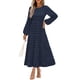 thumbnail image 1 of Vestido largo PRETTYGARDEN Elegante Swiss Dot Navy para mujer, 1 of 9