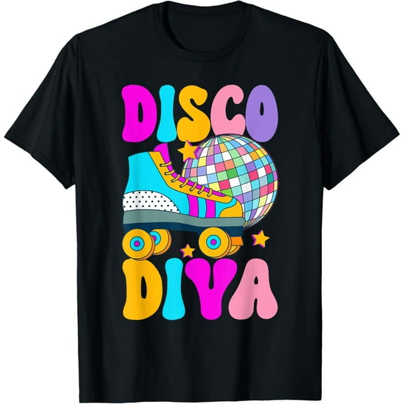 Roller Skating Disco Diva Skate Girl 70s Retro T-Shirt