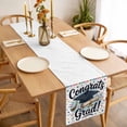 thumbnail image 3 of Black Blue Graduation Hat Table Runner - 72 Inch Long, Kitchen Dining Table Runner Dresser Scarves, Funny Words Farmhouse Decor for Coffee Tables Wedding Party Banquet, 3 of 8