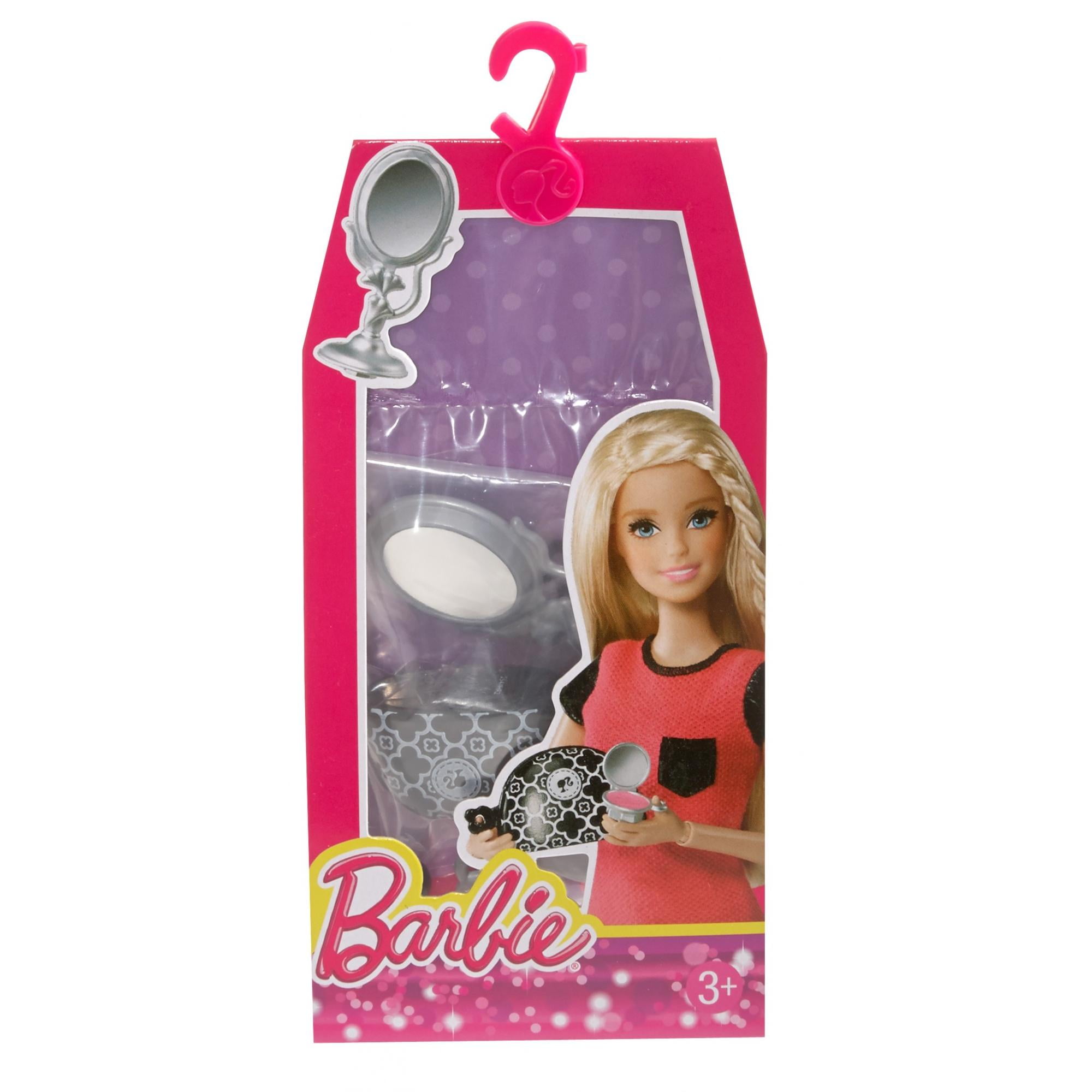  Barbie Accessories, Kids Toys, Makeup Tutorial Set, 12  Beauty-Themed Storytelling Pieces, Ring Light and Phone, Cosmetics : Toys &  Games