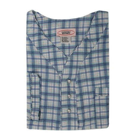 

Mens Over-the-Head Cotton Front-Snap Nightshirt