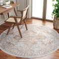 thumbnail image 2 of SAFAVIEH Arizona Bradford Oriental Machine Washable Area Rug, Beige/Gold, 6' x 6' Round, 2 of 9