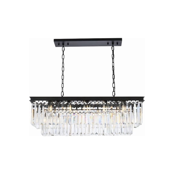 Urban Classic Sydney 12-Light Metal Royal Cut Chandelier in Matte Black