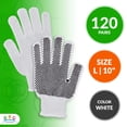 thumbnail image 2 of String Knit Gloves with Grip Dots 10'', Pack of 480 White Work Cotton Gloves with Polyester Materials, Reusable PVC Dotted Working Gloves, Safety Work Gloves for Industrial Work, 2 of 8