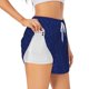thumbnail image 1 of Balery Navy Blue Pantalones cortos deportivos para mujer con forro y dos bolsillos, elásticos, para entrenamiento, gimnasio, yoga-X-Large, 1 of 7