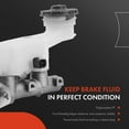 thumbnail image 3 of A-Premium Brake Master Cylinder with Reservoir and Cap Compatible with Honda Vehicles - For Fit 2007 2008, L4 1.5L - Replace# 46100SLNA01, 8322679, 3 of 8